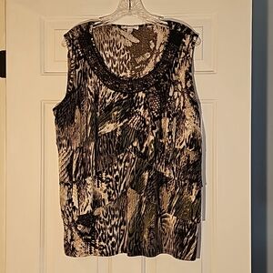 Dressbarn Camo Sleeveless Top Size 18/20